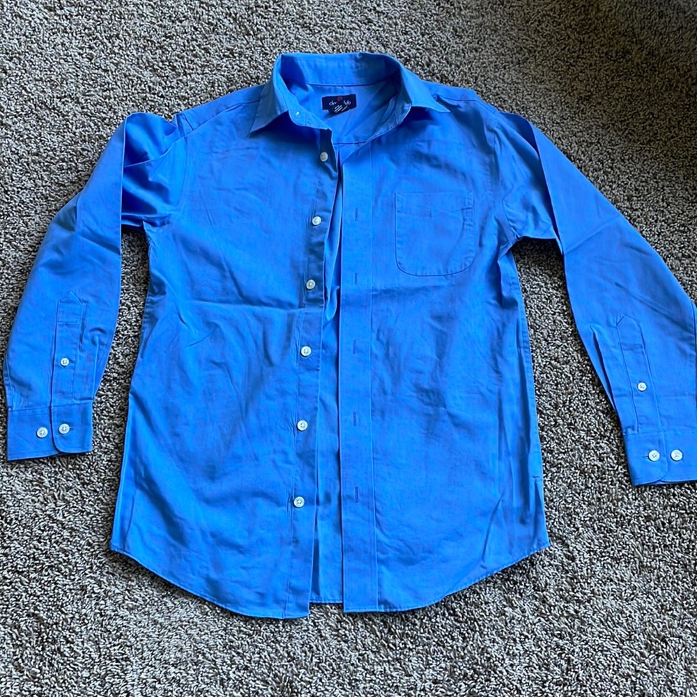 Blue button down (youth 12)